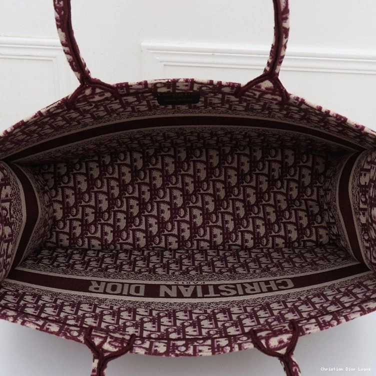 Cheap Book Canvas Tote Dior Motif Oblique Burgundy 0803 Luxury